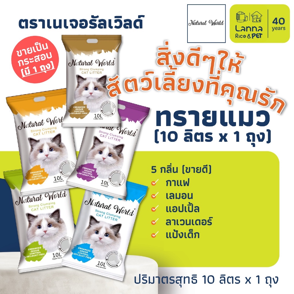 Natural World (10ลิตร) ทรายแมว เนเจอรัลเวิลด์ 10Lx1ถุง