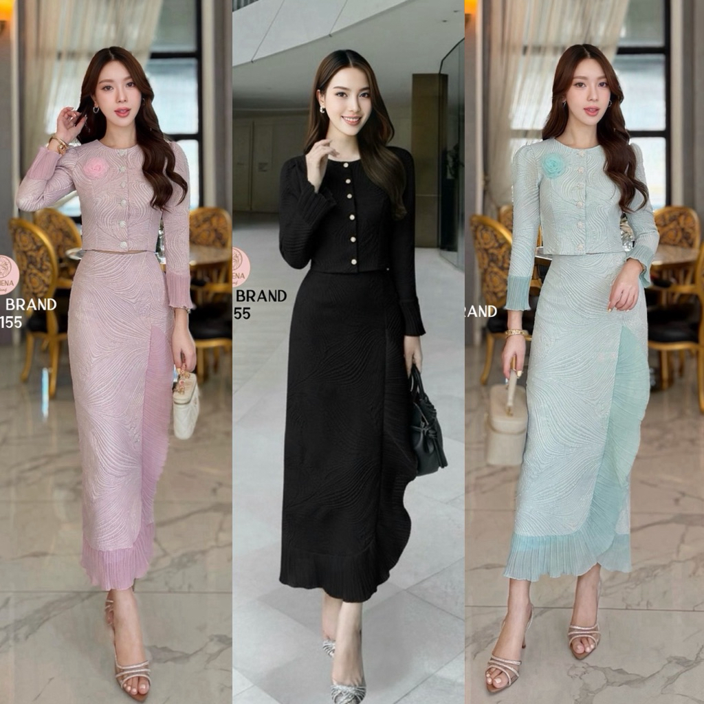 ชุดไทย ผ้าถุง Set เสื้อ+กระโปรง #ชุดงานบวช #ชุดงานบุญ #ชุดผ้าไทย