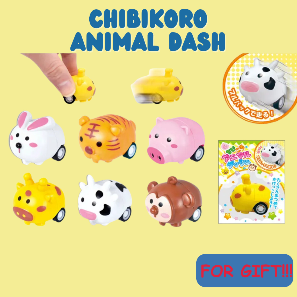 <FOR GIFT>Chibikoro Animal Dash Mini Cars – 25pcs Random Mix, Cute Cartoon Toy Set