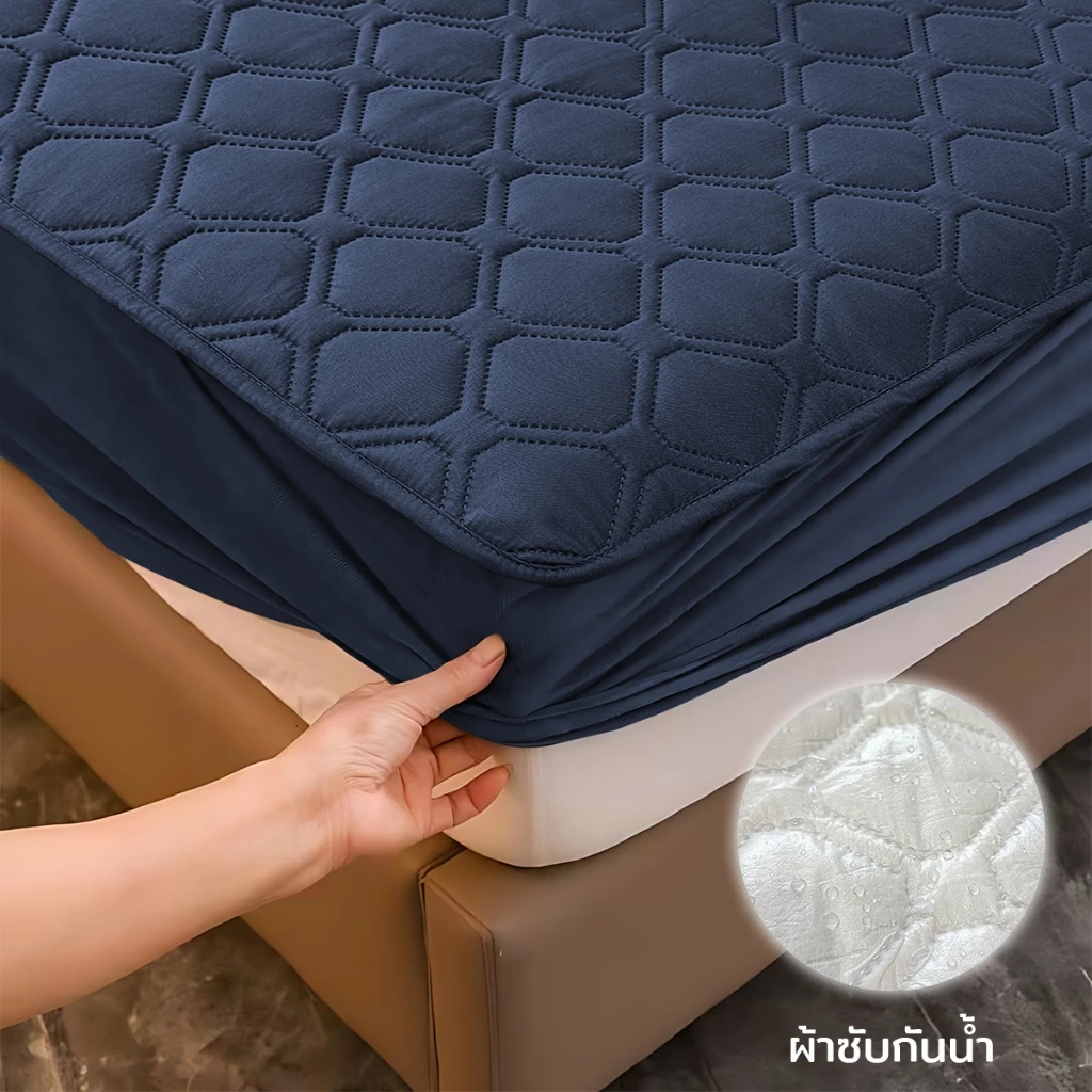 ผ้าปูที่นอน ผ้าปูที่นอนกันน้ำ 6ฟุต/5ฟุต/3.5ฟุต/3ฟุต แผ่นรองฉี่4ชั้นกันน้ำกันเปื้อน ครอบคลุมเต็ม 360° ป้องกันไรฝุ่น