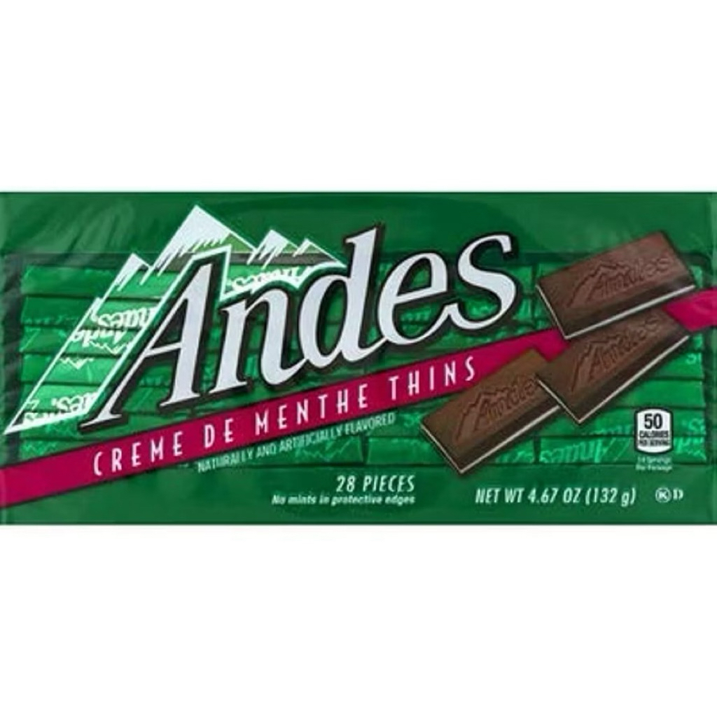 Andes Creme De Menthe thins chocolate mint ช็อกโกแลตสอดไส้มิ้นต์ Product of USA
