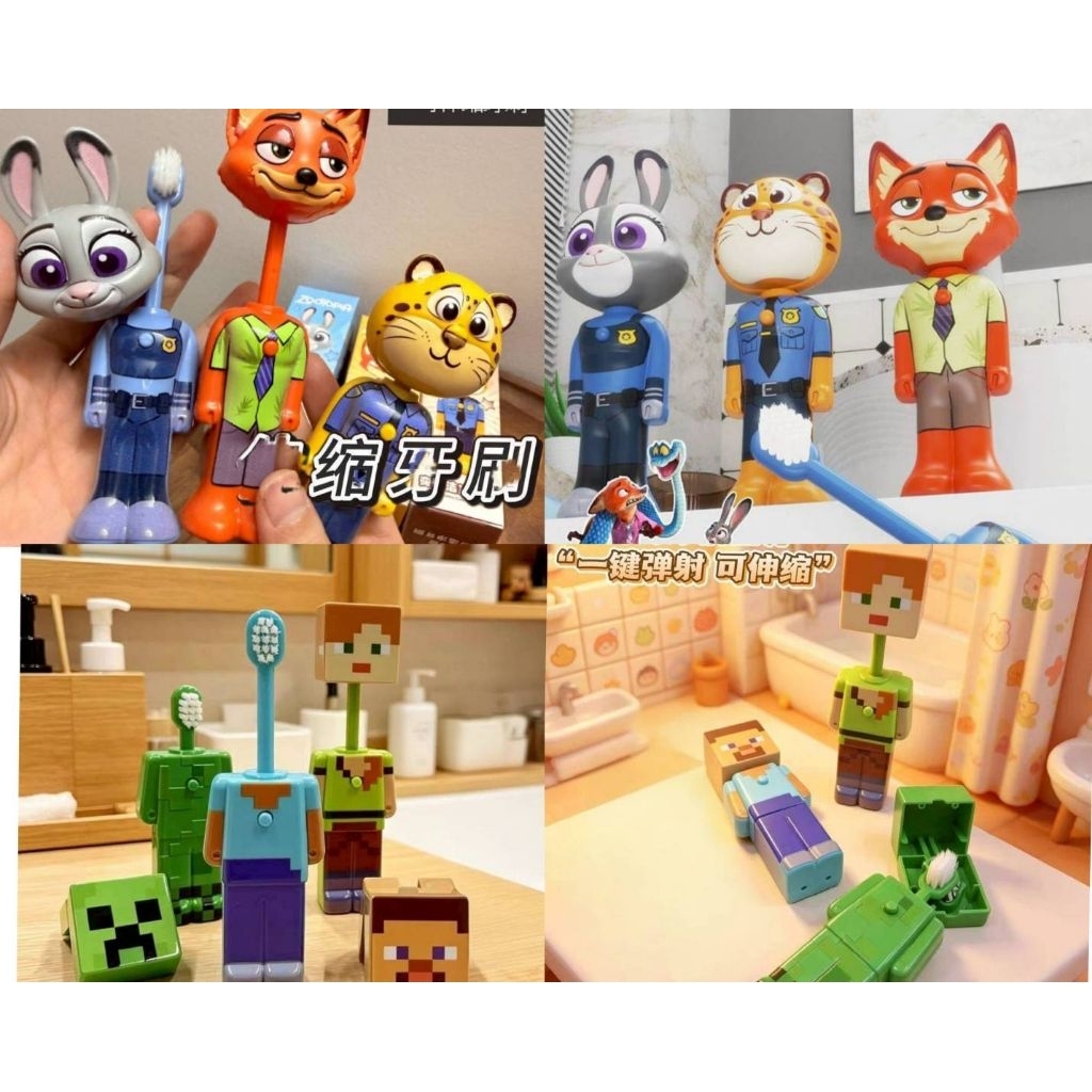 แปรงสีฟัน Zootopia​ ​"ยืดหดได้" ตัวด้ามยืดหดได้ แค่กดปุ่มด้ามแปรงจะเด้งขึ้นมา​ เก็บหัวแปรงได้ พกพาสะดวก ​​ ชิ้นละ 69 บาท