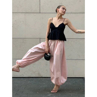 GENIE PANTS #9960 x2 กางเกงทรงบอลลูน กางเกงจินนี่ ขาจั้ม ขายาว น่ารัก ใส่สบาย ไปเที่ยว