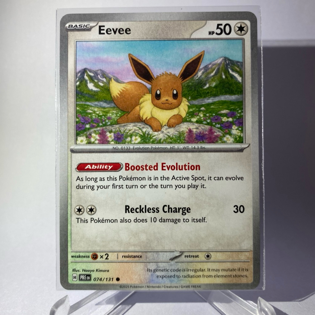 การ์ดโปเกมอน (Pokemon), Eevee, 074/131 ⚫️, ENGLISH Pokemon card, Pokemon©️2025, no.0133
