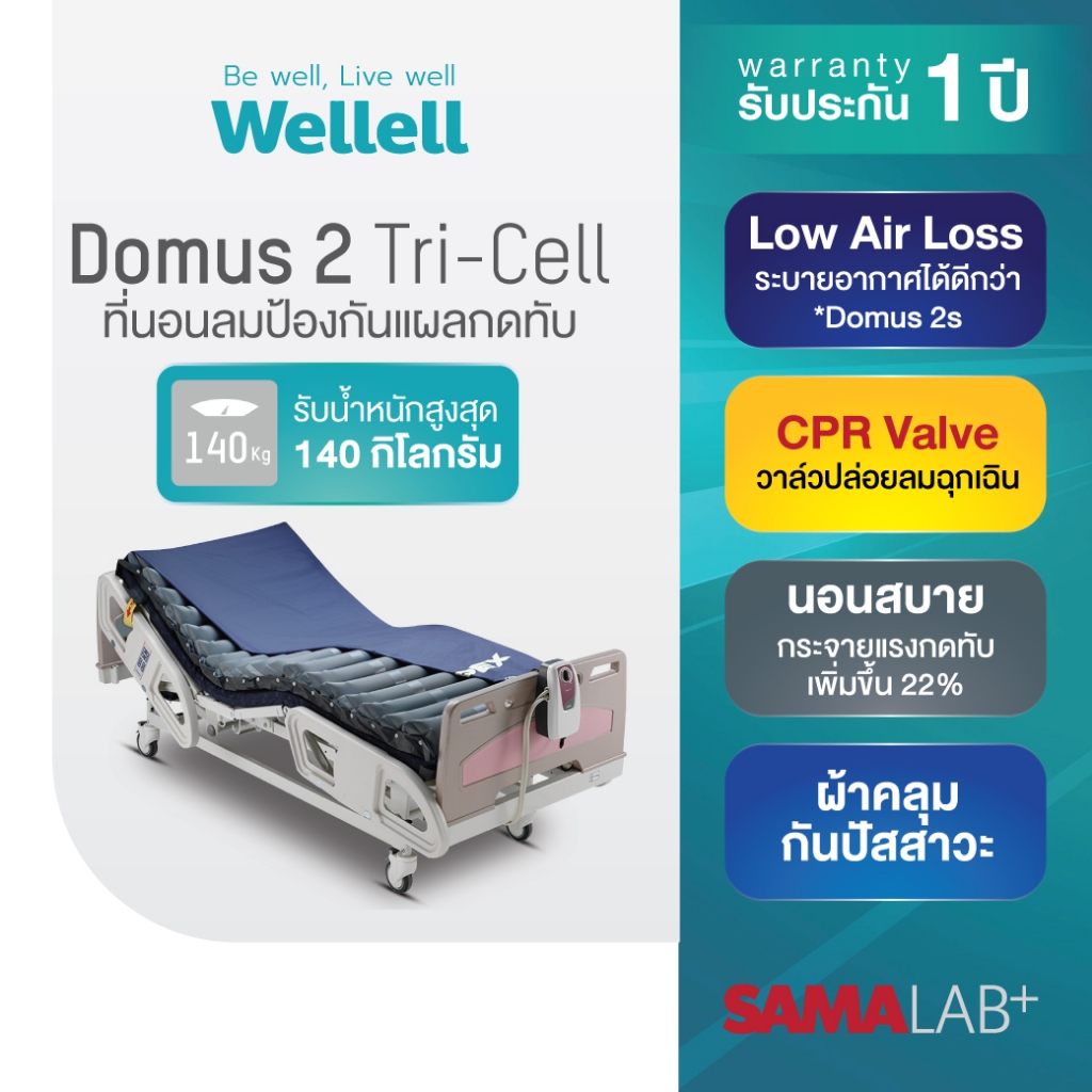ที่นอนลมแบบลอน กระจายแรงกดทับ เอเพ็กซ์ รุ่น โดมุส 2 Tri - cell ระบายอากาศได้ดี นอนสบาย