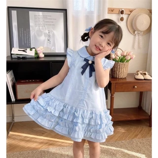 Hania kids - เดรสคุณหนูสีฟ้าอ่อน สไตล์เรียบหรู น่ารักแบบเจ้าหญิง K5125665