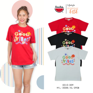 เสื้อแตงโม (SUIKA) - เสื้อยืดคอกลมแขนสั้น ลายพิมพ์ ปัก ( EO.O-256 306 309 310 )