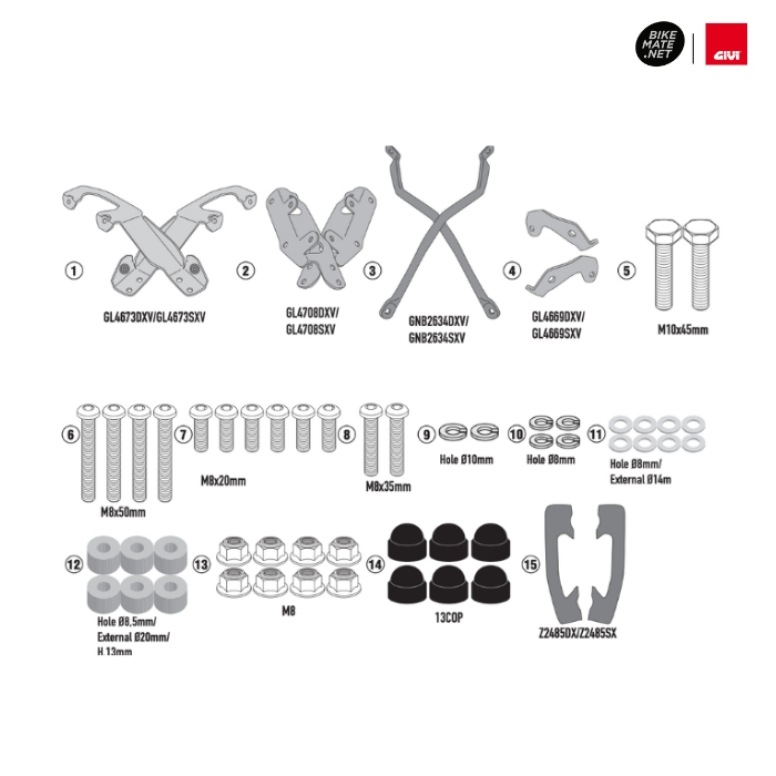 GIVI SR1187B Specific Rear Rack for Honda Forza 350 (2021>2022) - อุปกรณ์ติดตั้งกล่องท้าย