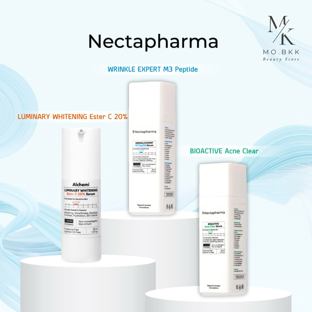 Nectapharma WRINKLE EXPERT M3 Peptide Serum / Luminary Whitening Ester C 20% / BIOACTIVE Acne Clear