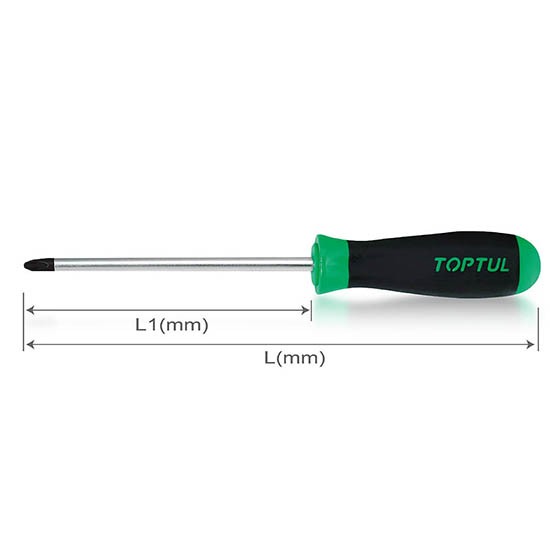 FBAB Series TOPTUL Phillips Anti-Slip Screwdrivers ไขควงแฉก PH0, PH1, PH2, PH3