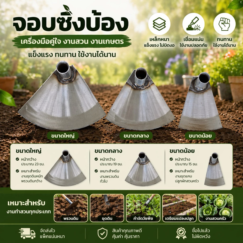 จอบซิ่ง จอบสามเหลี่ยม จอบถากหญ้า เฉพาะหัว