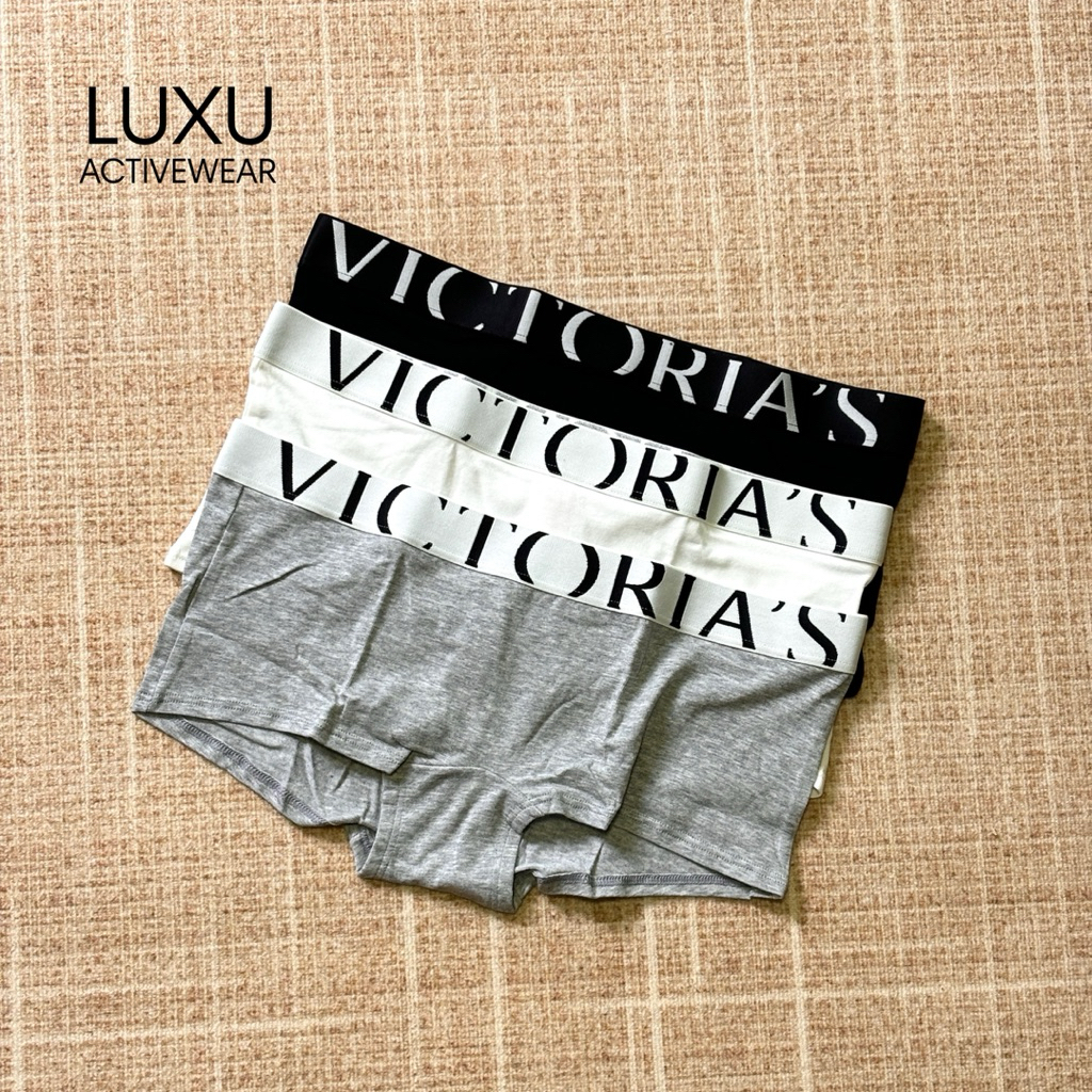 (พร้อมส่ง) Victoria's Secret กางเกงชั้นในผู้หญิง Exploded Logo Cotton Boyshort Panty ของแท้ 100%🇺🇸