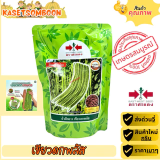 ถั่วฝักยาว เขียวดกพลัส เมล็ดพันธุ์ ตราศรแดง ขนาด 500กรัม