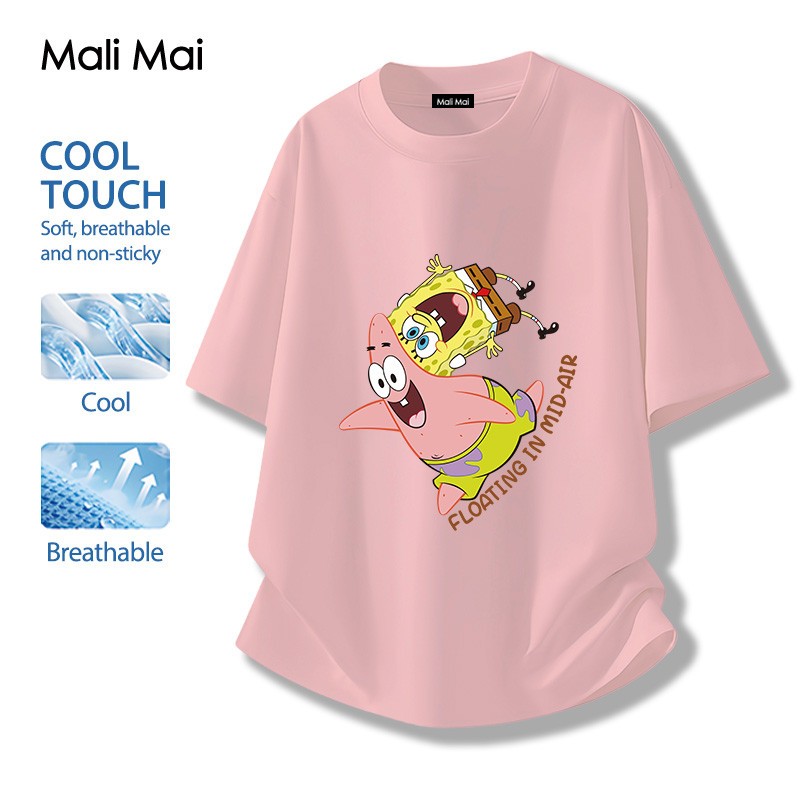 หลวมและสะดวกสบาย เสื้อเชิ้ตแขนสั้น SpongeBob SquarePants 2026 ใหม่ อนิเมะ (ส่งเร็ว จัดส่งจากไทย)