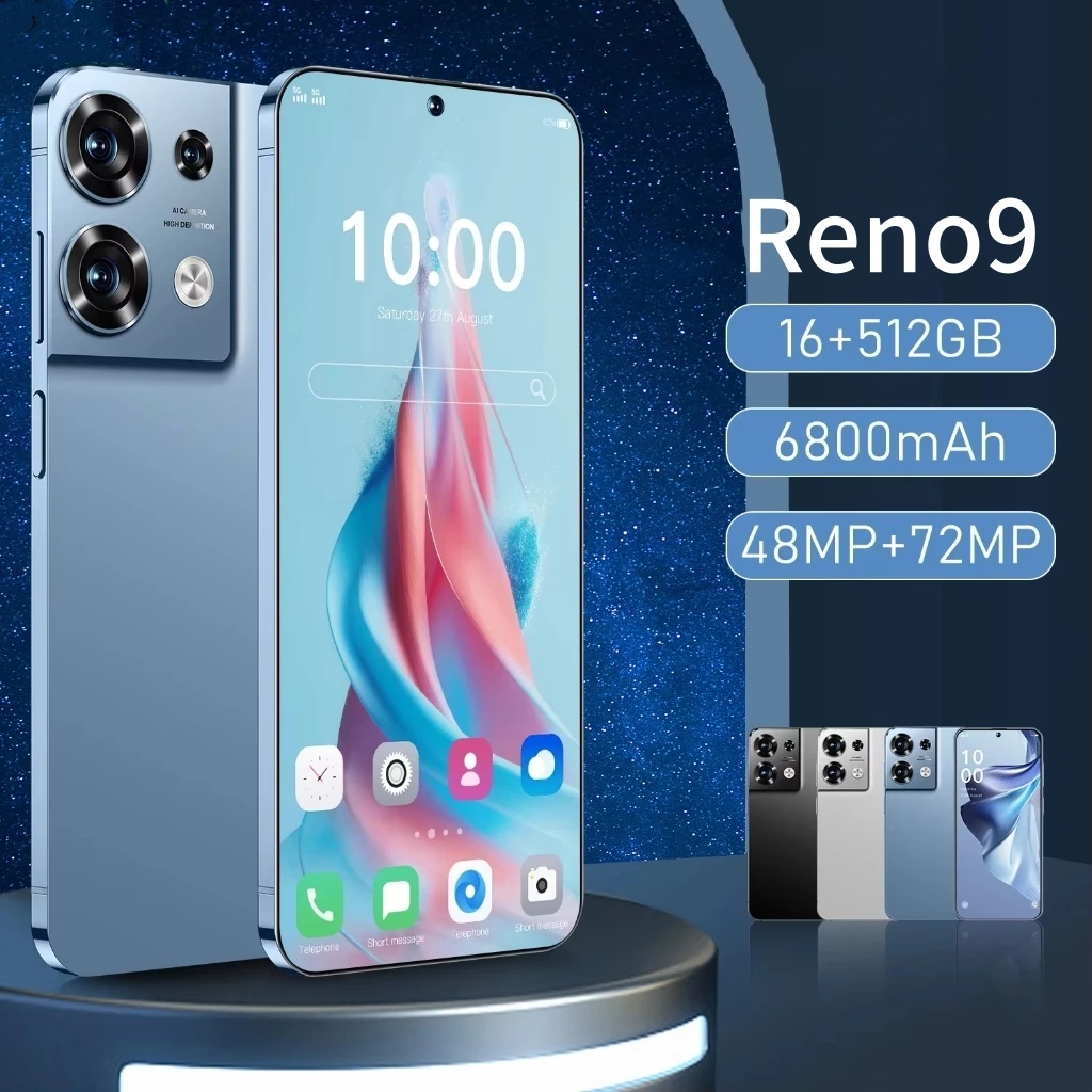 smartphone Reno9 5G (16GB+512GB) 7.0นิ้ว 90Hz กล้อง 72MP AI แบตเตอรี่ 6800mAh