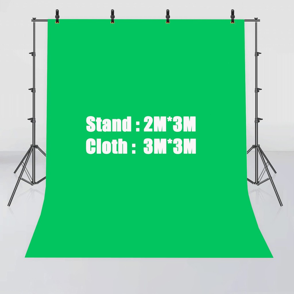 ฉากถ่ายรูป 2*3m with 3*3m ฉากหลัง Green Screen ผ้าฉากถ่ายภาพ 6 สีให้เลือก