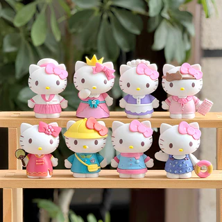 8 ชิ้น/ชุด ฟิกเกอร์ Sanrio Kitty ขนาด 6-7 ซม. ไดอารี่เจ้าหญิงน่ารัก ชุดแต่งตัว อนิเมะ โมเดลของเล่น ของตกแต่งเดสก์ท็อป
