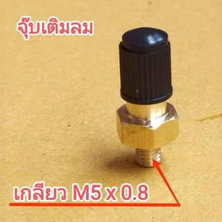 จุ๊บเติมลม แถมโอริง HITACHI mitsubishi ถังไนโตรเจน ปั๊มน้ำ จุ๊บหัวปั๊มลมมอเตอร์ไซค์ เกลียว M5x0.8 ใช้ใส่กับถังแรงดันน้ำ