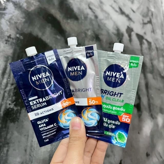 ( แบบซอง ) NIVEA Men Serum นีเวีย เซรั่มบำรุงผิวหน้าสำหรับผู้ชาย 7ml.