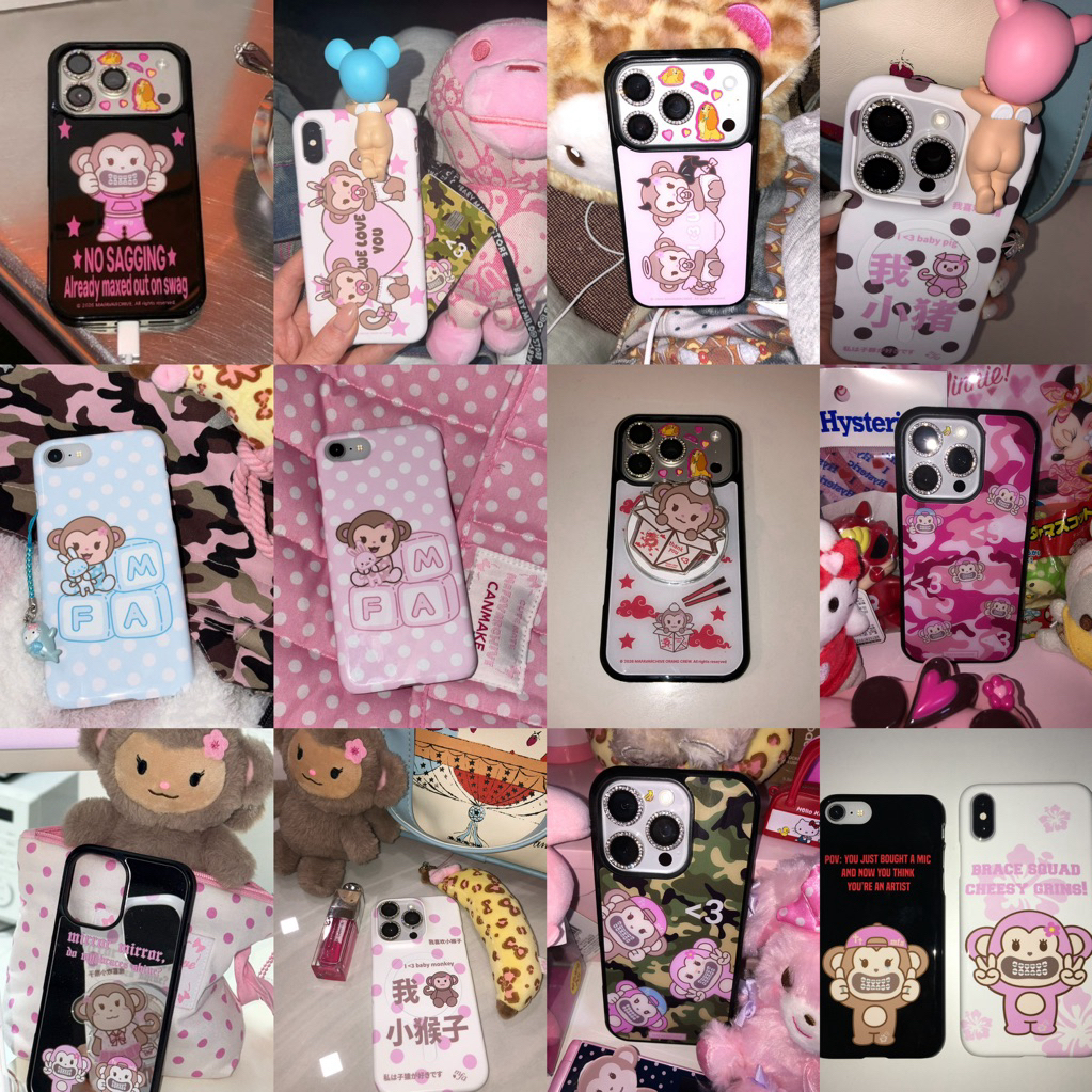 [pre-order]mafavarchive - phone case 🐒🎀+.
