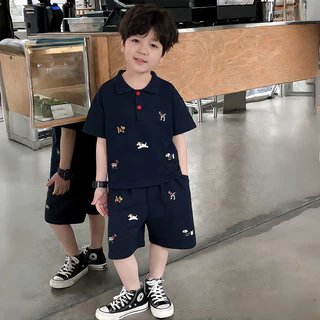 PRINCESS KESLI ชุดเซทเด็กฤดูร้อน 2ชิ้น ลำลอง แฟชั่นเกาหลี เสื้อยืดลำลองกางเกงขาสั้น