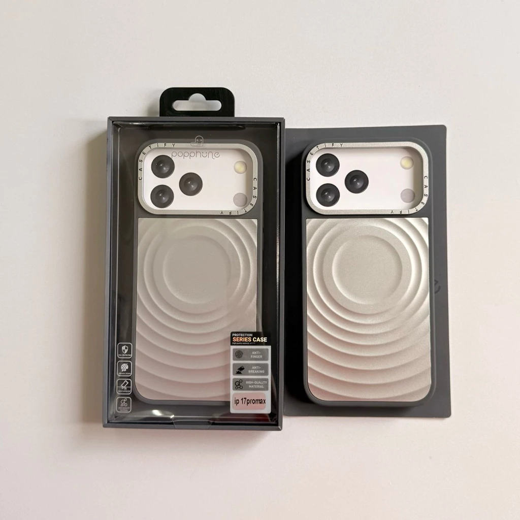 Caseไอโฟน17promax 17pro เคสอะลูมิเนียมก้นหอย รองรับแม่เหล็กชาร์จ กันกระแทกขอบเครื่อง