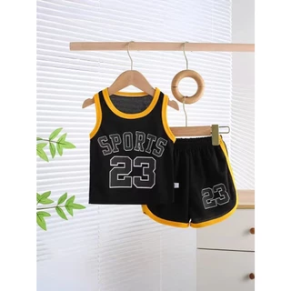 📌พร้อมส่ง📌 ชุดเสื้อเด็กผู้ชาย เสื้อผ้าเด็ก อายุ 6 เดือน - 6 ปี ผ้าระบายอากาศดี ชุดบาสกีฬาของเด็ก