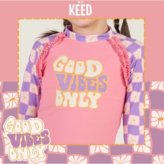 ✨NEW✨KEED : PINK FLOWER ชุดว่ายน้ำเด็กโต ชุดแยก แขนยาว+กางเกงขาสั้น และ ชุดกระโปรแขนยาวขาสั้น ว่ายน้ำ กัน UV50+