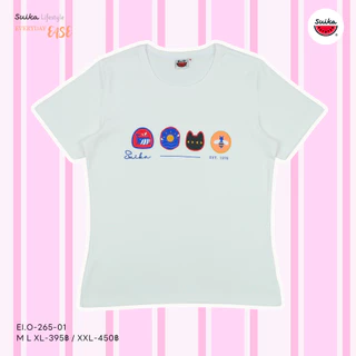แตงโม (SUIKA) - เสื้อยืดคอกลมแขนสั้นผ้าอินเตอร์ล็อก ปักและพิมพ์ลาย (EI.O-211 273 265 102 )