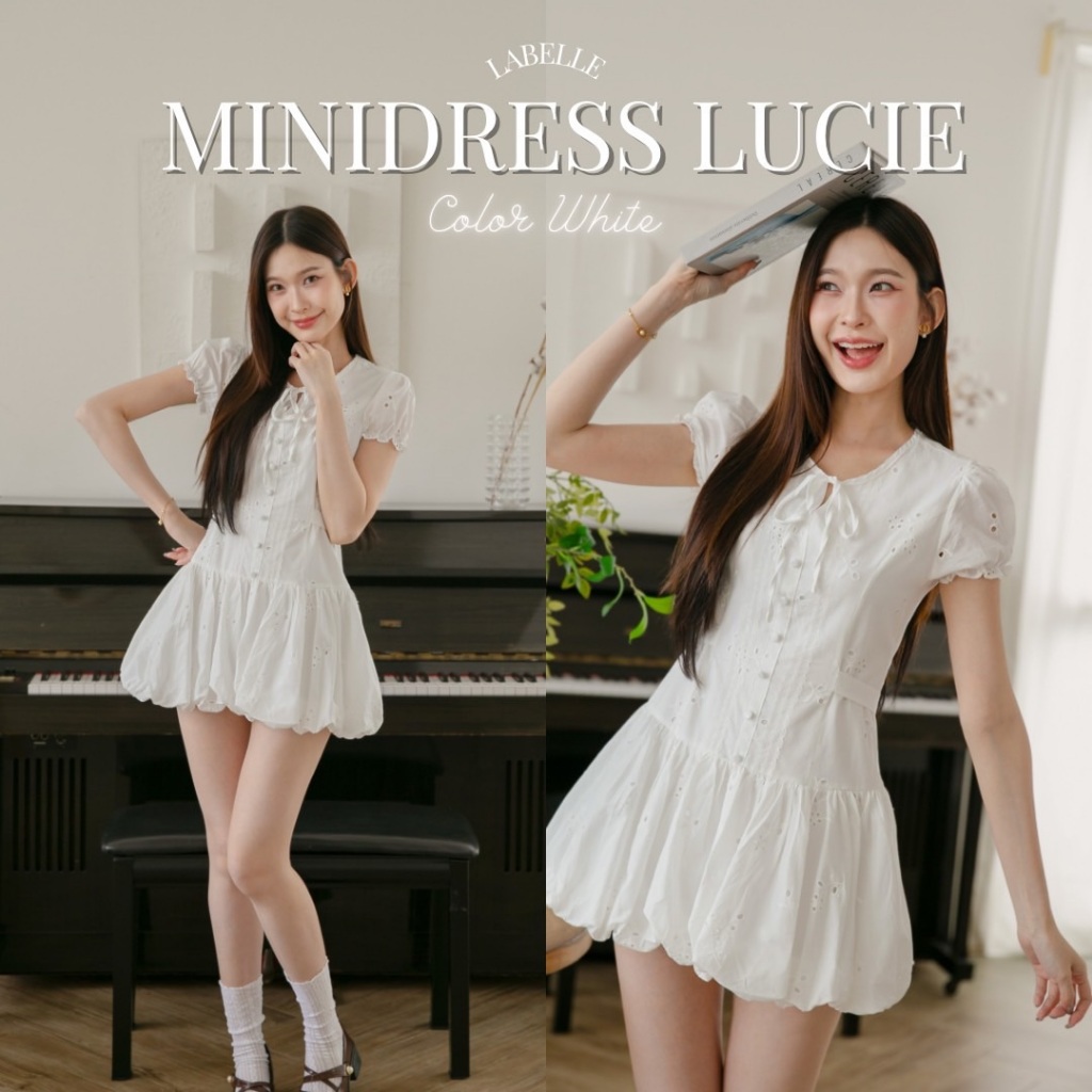 DR0537 LABELLE รุ่น Minidress Lucie เดรสสั้นกระโปรงบอลลูนน่ารัก