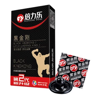ถุงยางอนามัย 52มม. Black Kingkong (10ชิ้น/กล่อง) จัดส่งไม่ระบุชื่อสินค้า