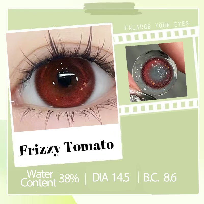 ✨👀 Uria Idol สี (Frizzy Tomato ) คอนแทคเลนส์รายครึ่งปี คอนแทคเลนส์เกาหลี