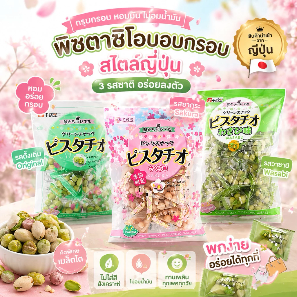 Sennarido Pistachios ถั่ว พิสตาชิโอ้ จากญี่ปุ่นห่อใหญ่
