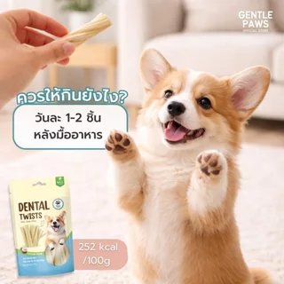 Gentle Paws ขนมขัดฟันชนิดนิ่มสำหรับสุนัข ขนาด 70g Gentle Paws Dental Twists (มีส่วนผสมของไก่)