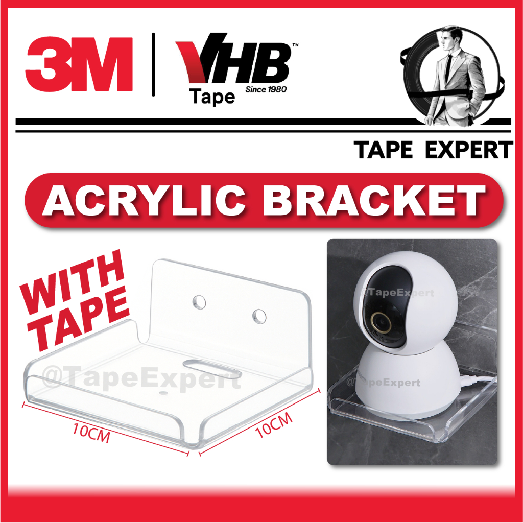 3M VHB 4910 Self-Adhesive Wall Mount กล้องวงจรปิดผู้ถืออะคริลิคโปร่งใส Bracket Rack Stand