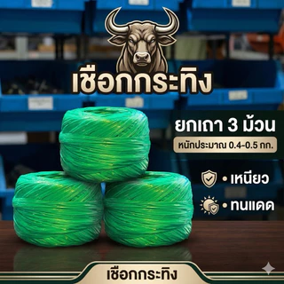 เชือกริบบิ้น เชือกโยงทุเรียน เชือกกระทิง (สีเขียว สีเดียว)