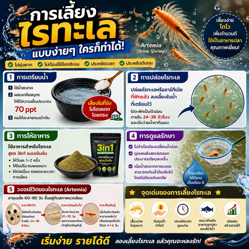 อาหารเลี้ยงไร 3in1💧สูตรเข้มข้น💧เลี้ยงไรแดง ไรนางฟ้า ไรทะเล(อาร์ทีเมีย)