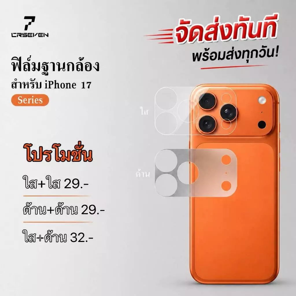 Cxshop(014)ฟิล์มกันรอยฐานกล้อง สำหรับ Iphone17-17Pro max