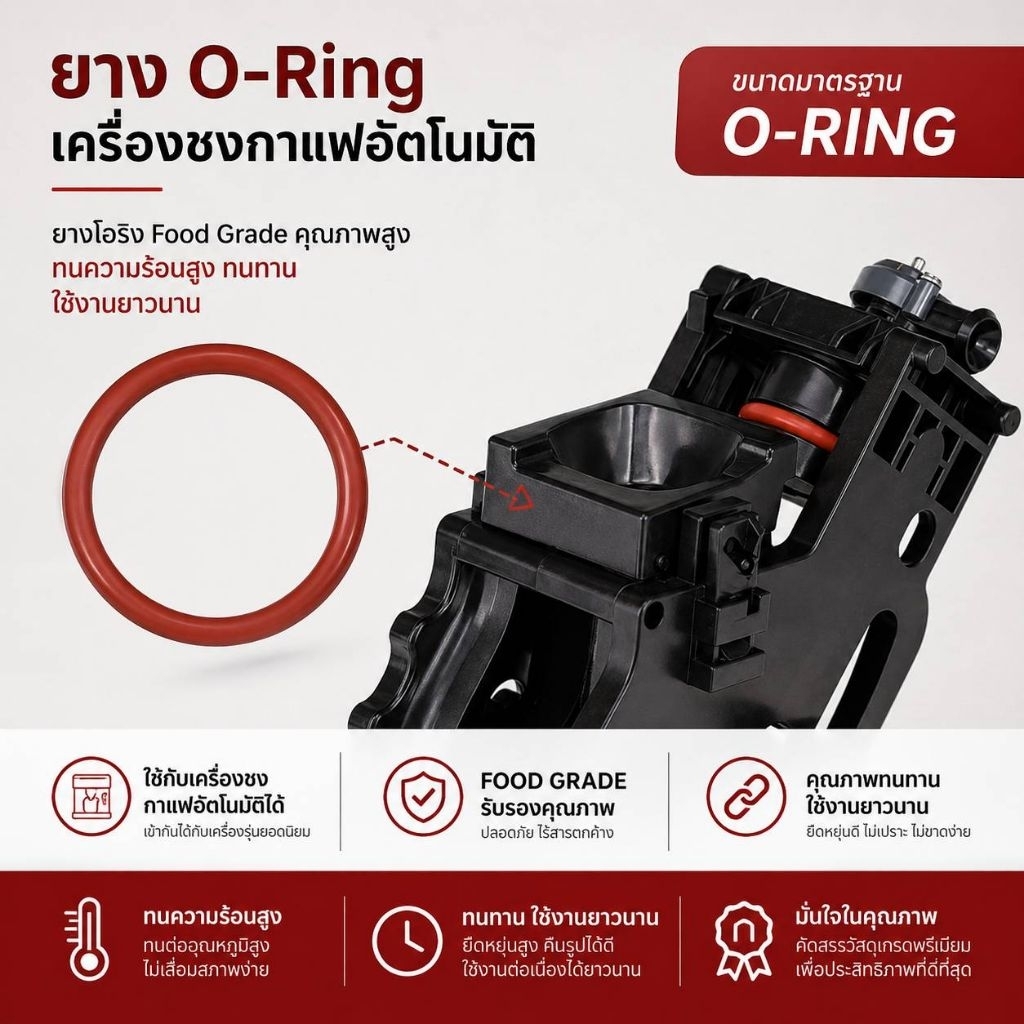 ยาง o ring เครื่องชงกาแฟอัตโนมัตื