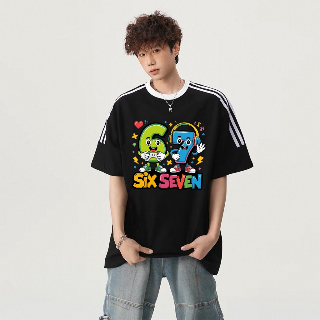 Q-1490 เสื้อยืดแขนสั้น ผ้าคอตตอนผสมโพลี ใส่สบาย ดีไซน์แถบที่ไหล่สุดคลาสสิก มี3สีให้เลือก สินค้าพร้อมส่ง