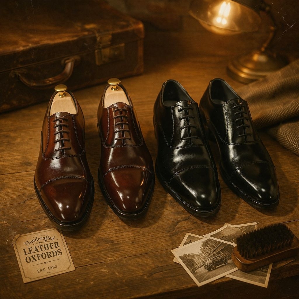 The Dragon [Handmade] รองเท้าคัทชูเชือก Oxford Cap-toe หนังวัวแท้คุณภาพ พื้นอัดกาว เย็บพื้นทุกคู่ สวย ทนทาน
