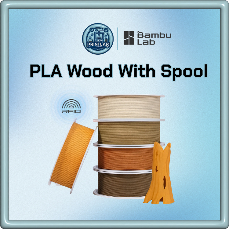 Bambulab PLA Wood 1KG With Roll RFID 1.75mm เส้นไม้พิมพ์ 3D Printer กลิ่นไม้จริง ใช้กับ AMS A1 X1 P1