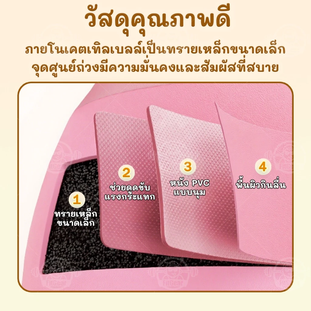 เคตเทิลเบล 4/6/8/10KG วัสดุพีวีซีนุ่ม Kettlebell ดัมเบลหูหิ้ว ลูกยกน้ำหนัก thumbnail 4