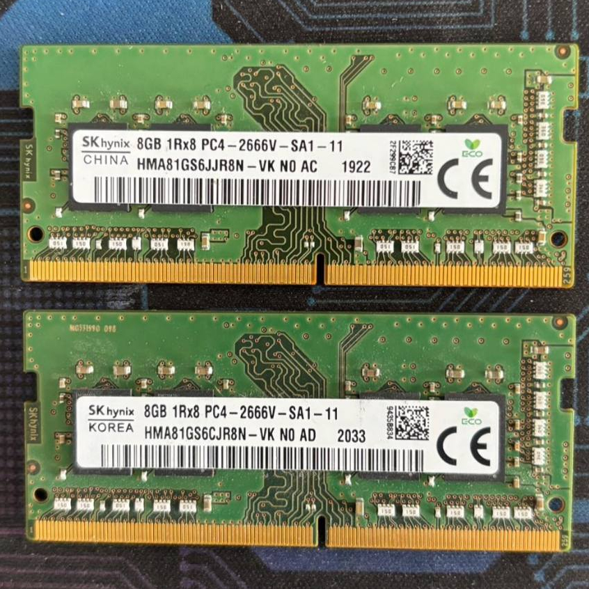 [8GBx2] SK Hynix RAM Notebook DDR4 16GB Bus 2666MHz (PC4-2666V) ของแท้ ถอดจากเครื่อง สภาพดี