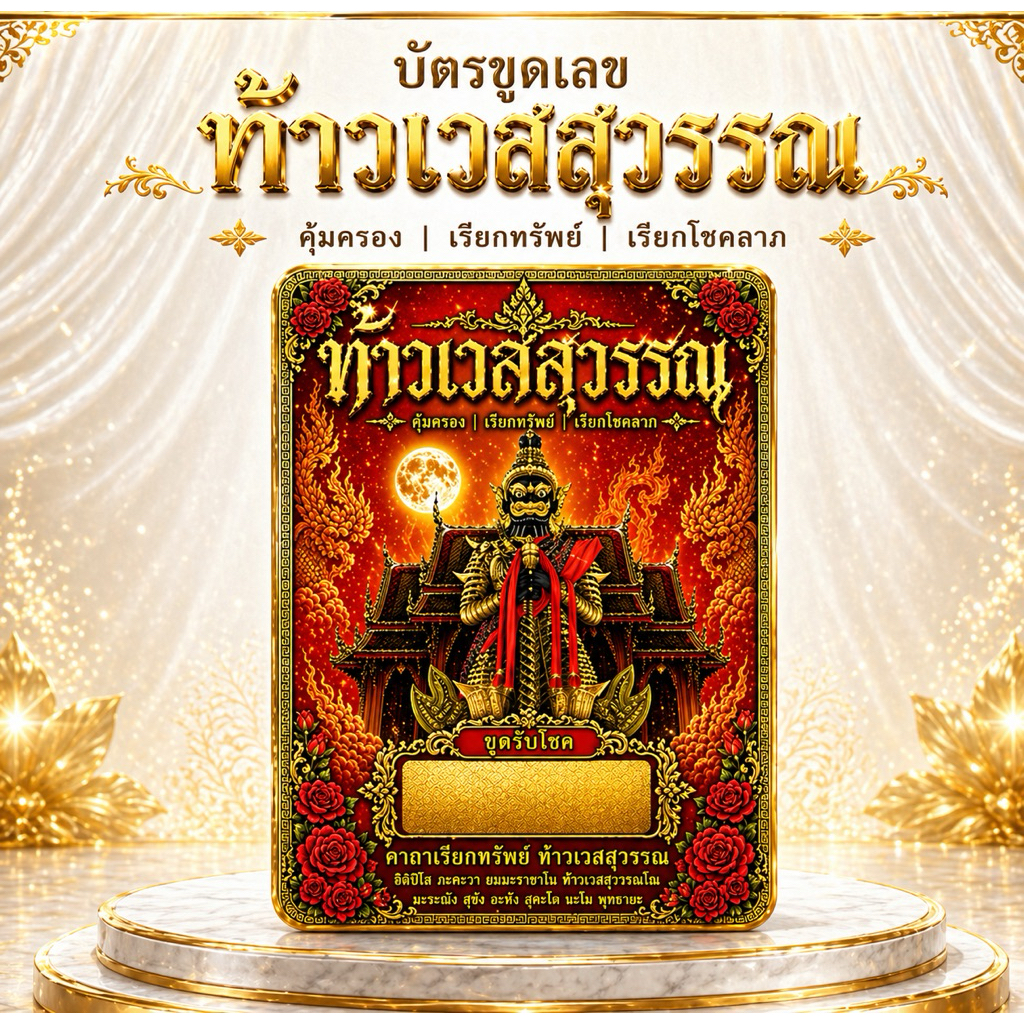 บัตรขูดท้าวเวสสุวรรณ เลข 3 หลัก มหาเฮง