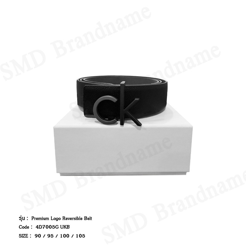 Calvin Klein เข็มขัด รุ่น Premium Logo Reversible Belt Code: 4D7005G UKB