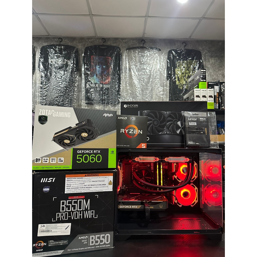 คอมเซ็ต มือสอง Spec R5 5600x / Zotac 5060 8gb / B550MPro VDH DDR4 / Ram 16gb(8*2) bus 3200 / M.2 500