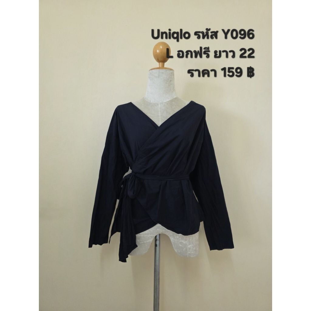 เสื้อเชิ้ตยูนิโคล่ Uniqlo เสื้อแบบไขว้ Y096