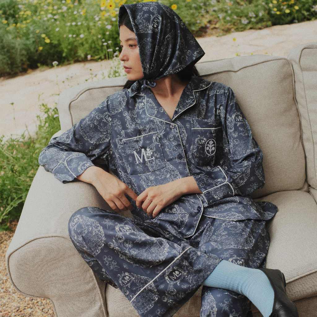 MUSLIN Reverie Midnight - Silk Satin Pajamas [Maison De Reve Collection]