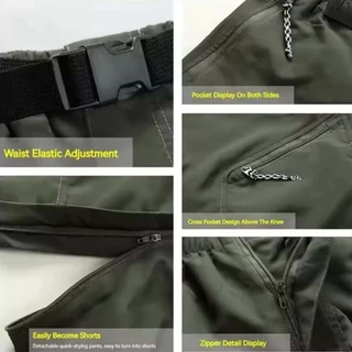 Quick Dry Pants กางเกงเดินป่า น้ำหนักเบา แห้งเร็ว เปลี่ยนเป็น กางเกงขาสั้นได้ พร้อมเข็มขัด ส่งจากไทย